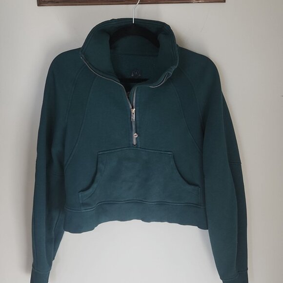 COPY - Lululemon x Peloton Scuba Oversized Funnel-Neck Half Zip Storm Teal XS/S - Picture 6 of 8